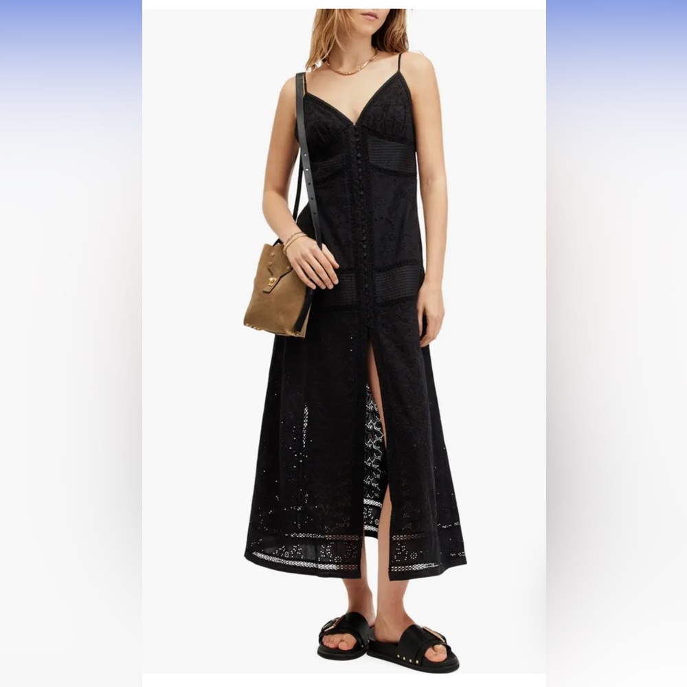 All Saints Dahlia Embroidered Eyelet Maxi dress
